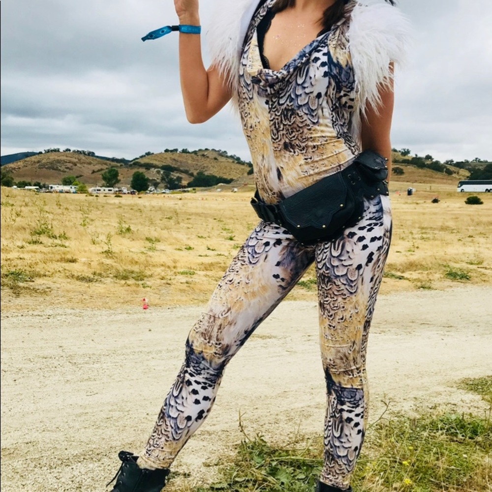 Warrior Within White Feather Mystique Ladyhawke Onesie - festival burning man
